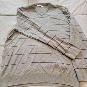 Old Navy Grey Sweater, Blue Stripes, XL